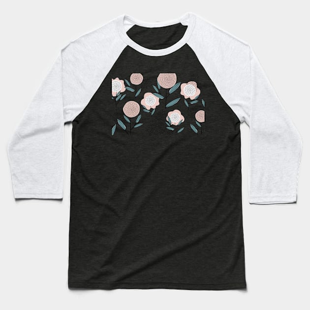 Cute Floral design Baseball T-Shirt by King Tiger